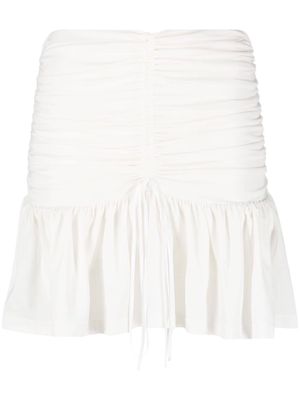 Nº21 high-waisted gathered-detail skirt - White