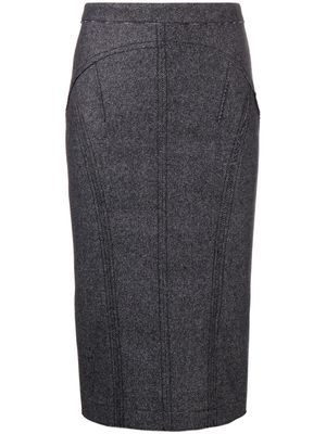Nº21 high-waisted panelled pencil skirt - Grey