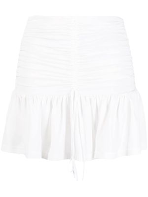 Nº21 high-waisted ruched miniskirt - White