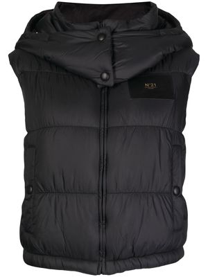 Nº21 hooded puffer vest - Black