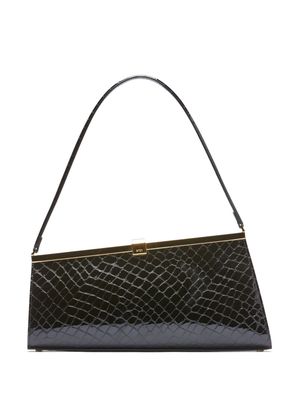Nº21 Jeanne crocodile-embossed shoulder bag - Black