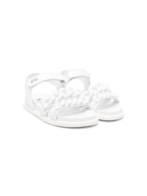 Nº21 Kids chain-link leather sandals - White