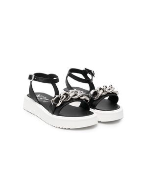 Nº21 Kids chain open-toe sandals - Black