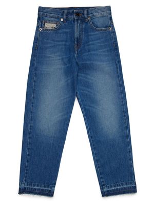 Nº21 Kids distressed-effect straight-leg jeans - Blue