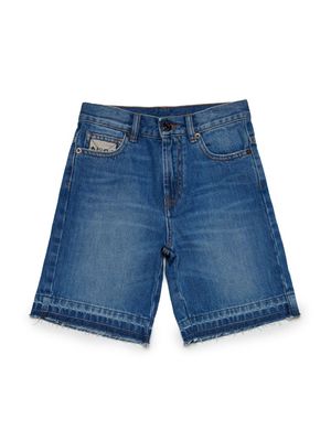 Nº21 Kids frayed-hem denim shorts - Blue