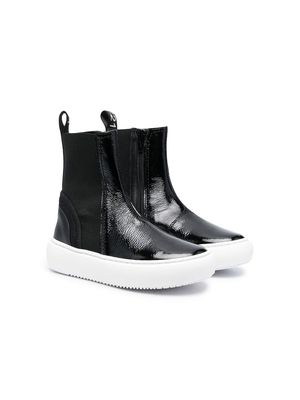 Nº21 Kids glossy ankle boots - Black