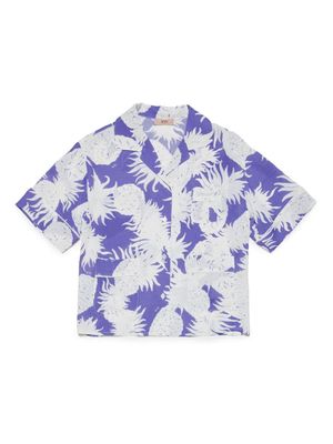 Nº21 Kids graphic-print short-sleeve shirt - Blue