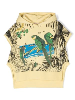 Nº21 Kids graphic-print sleeveless hoodie - Yellow