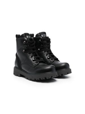 Nº21 Kids lace-up ankle boots - Black