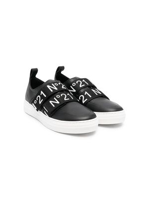 Nº21 Kids logo double strap sneakers - Black