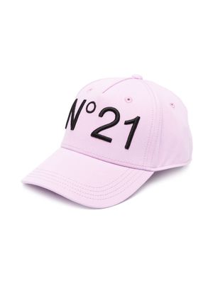 Nº21 Kids logo-embroidered cotton cap - Purple