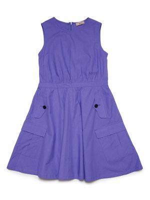 Nº21 Kids logo-embroidered flared dress - Purple