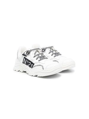 Nº21 Kids logo-patch panelled chunky sneakers - White