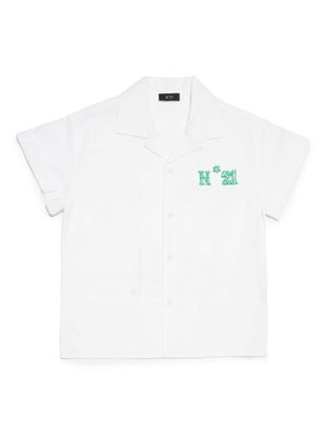 Nº21 Kids logo-print cotton shirt - White