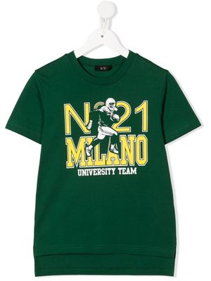 Nº21 Kids logo-print cotton T-shirt - Green