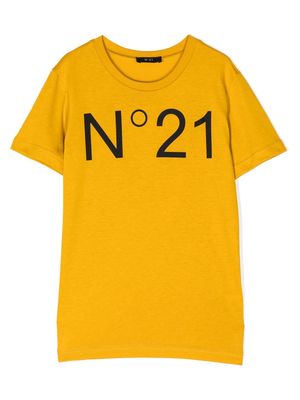 Nº21 Kids logo-print cotton T-shirt - Yellow