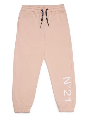 Nº21 Kids logo-print cotton track pants - Pink