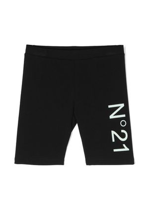 Nº21 Kids logo-print cycling shorts - Black
