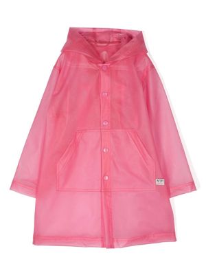 Nº21 Kids logo-print hooded rain coat - Pink