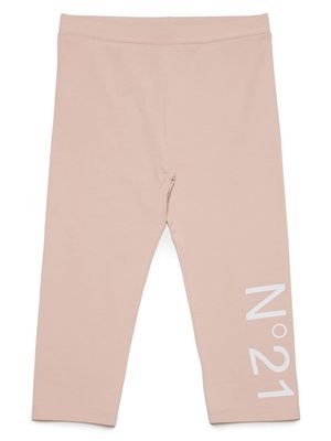 Nº21 Kids logo-print jersey leggings - Pink
