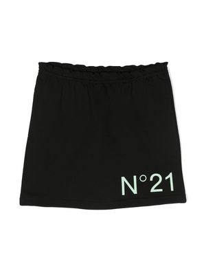 Nº21 Kids logo-print mini skirt - Black