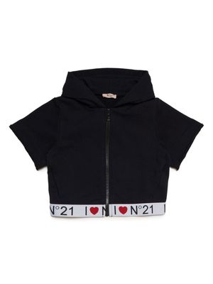 Nº21 Kids logo-print short-sleeve jacket - Black