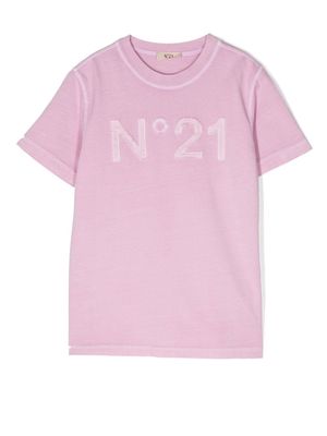 Nº21 Kids logo-print short-sleeve T-shirt - Pink