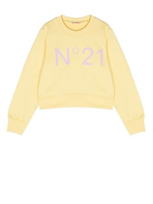 Nº21 Kids logo-print sweatshirt - Yellow