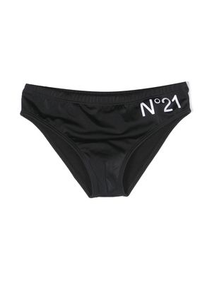 Nº21 Kids logo-print swim pants - Black