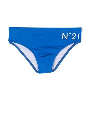 Nº21 Kids logo-print swim pants - Blue
