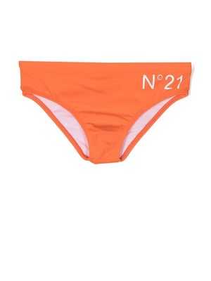 Nº21 Kids logo-print swim pants - Orange