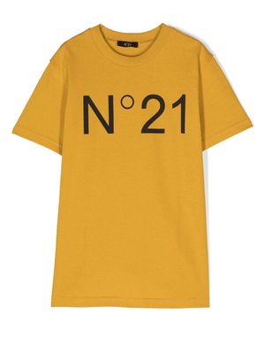 Nº21 Kids Maglietta logo-print short-sleeve T-shirt - Yellow