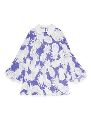 Nº21 Kids pineapple-motif minidress - Purple