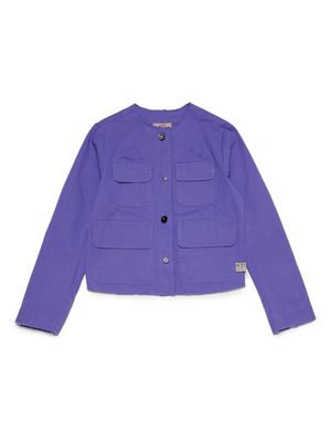 Nº21 Kids rhinestone-embellished stretch-cotton jacket - Purple