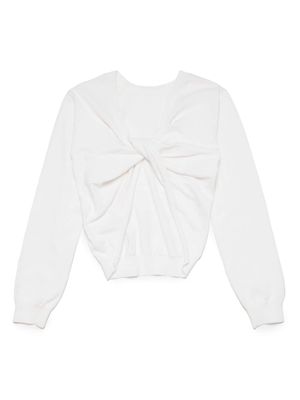 Nº21 Kids twis-detail cotton top - White