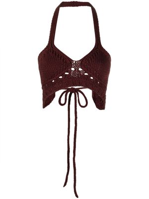 Nº21 knitted halter-neck top - Red
