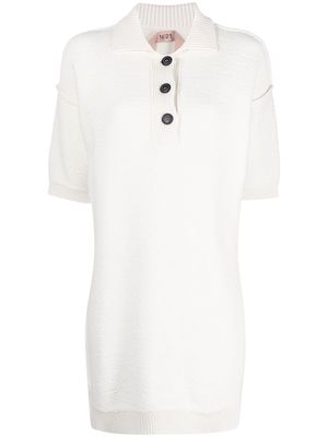 Nº21 knitted polo dress - White