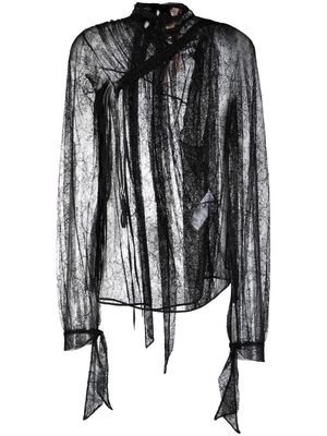 Nº21 lace long-sleeve blouse - Black