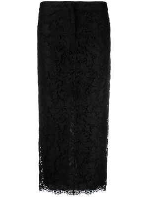 Nº21 lace mid-length skirt - Black
