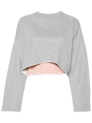 Nº21 layered cotton cropped sweatshirt - Grey