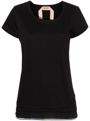 Nº21 layered lace-trim T-shirt - Black