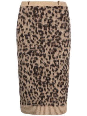 Nº21 leopard-print pencil skirt - Brown