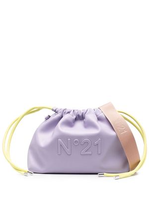 Nº21 logo-embossed drawstring shoulder bag - Purple