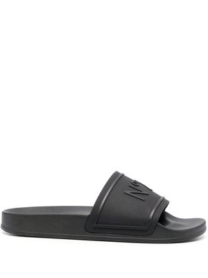 Nº21 logo-embossed flat slides - Black