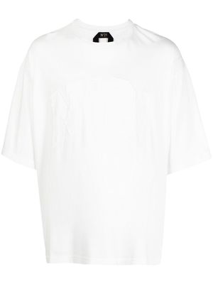 Nº21 logo-embroidered cotton T-shirt - White