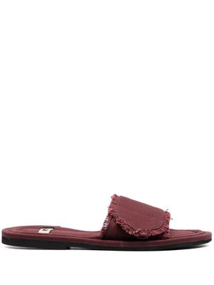 Nº21 logo-embroidered twill slides - Brown