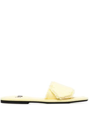 Nº21 logo-embroidered twill slides - Yellow