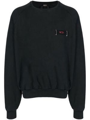 Nº21 logo-patch crew-neck sweatshirt - Black
