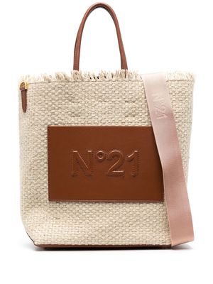 Nº21 logo-patch tote bag - Neutrals