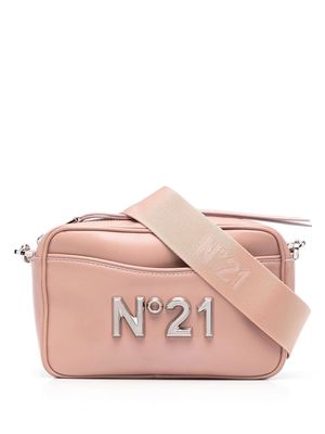 Nº21 logo-plaque leather crossbody bag - Pink
